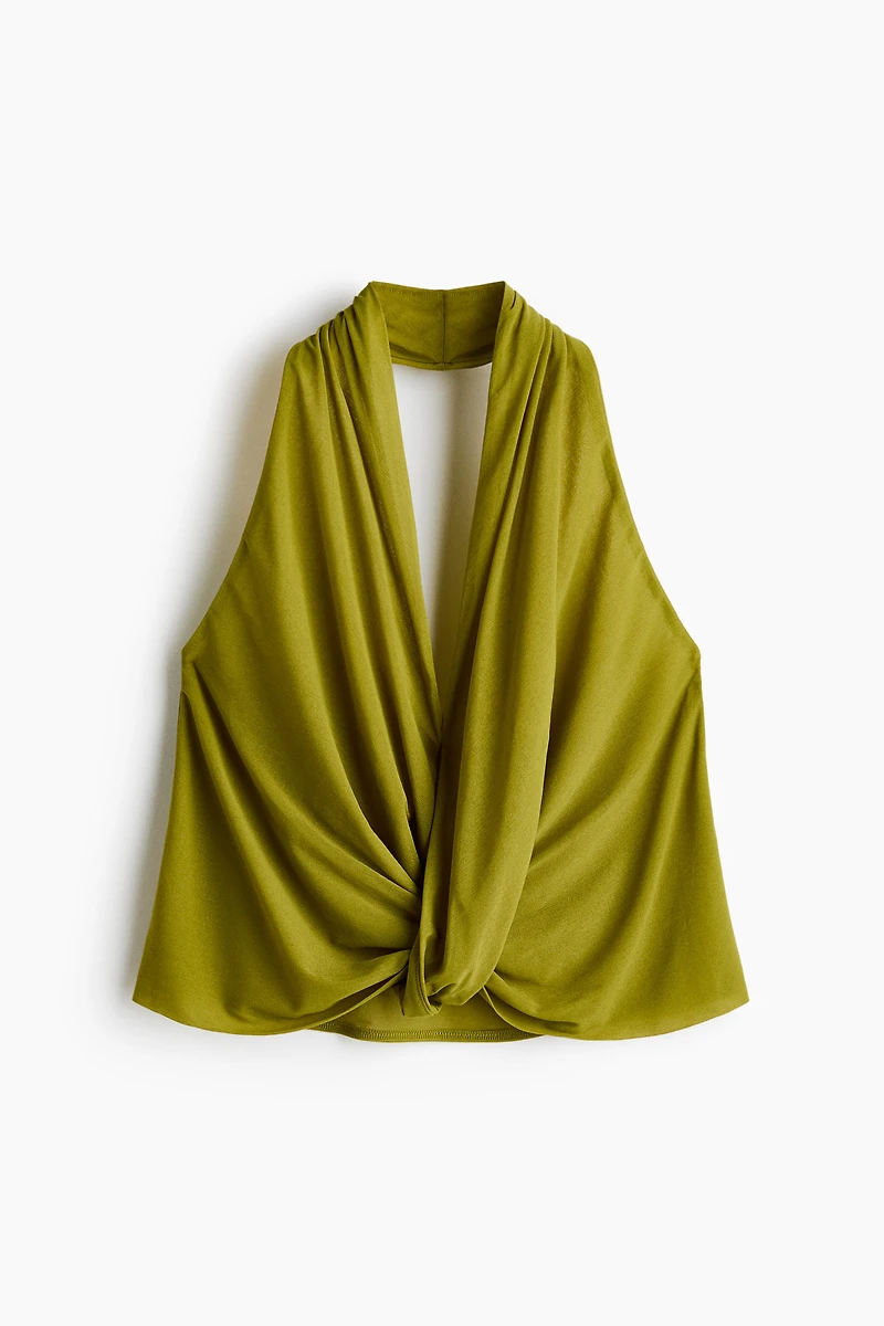 Twist-Detail Halterneck Top