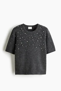 Haut en tricot fin avec strass