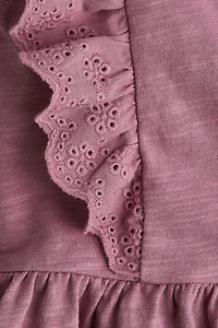 Ruffle-Trimmed Cotton Dress