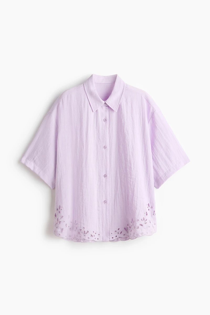 Beach Shirt with Eyelet Embroidery
