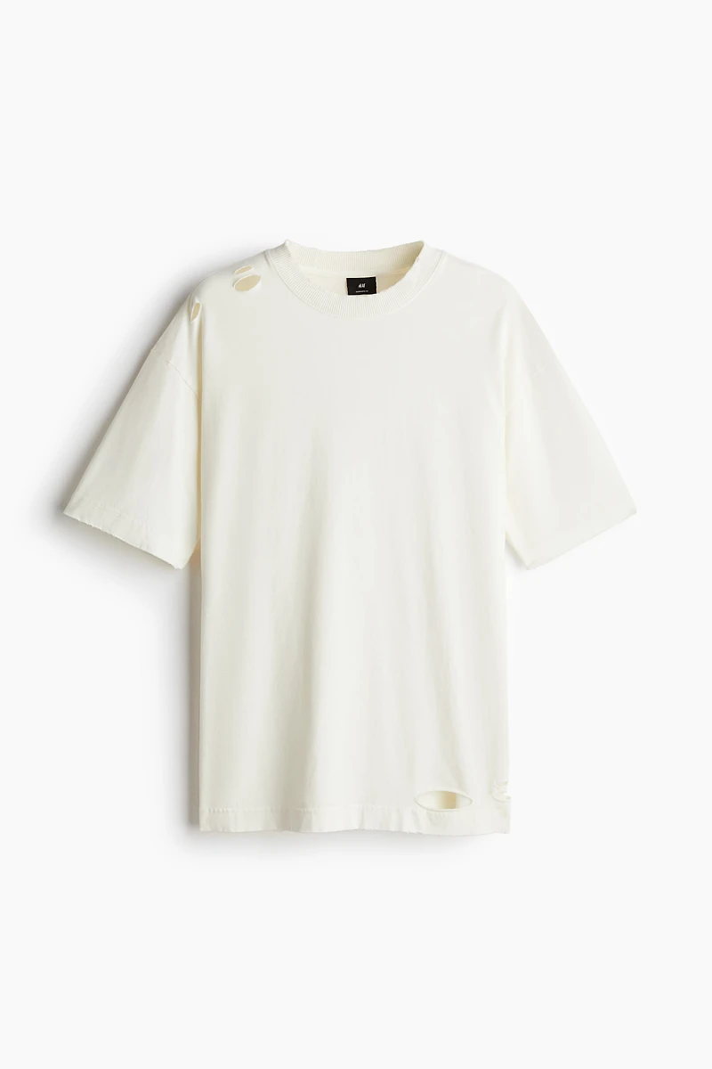 Oversized Fit Distressed-Look T-shirt