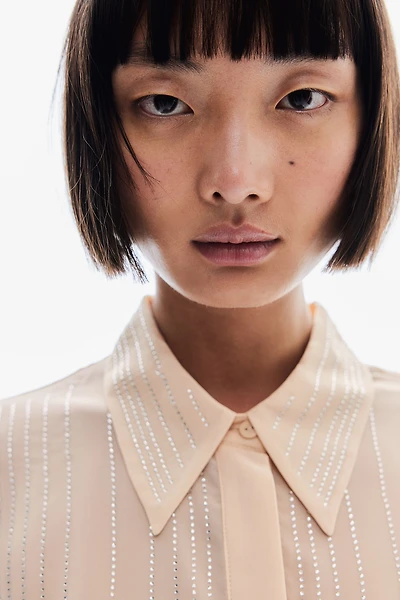 Rhinestone-Embellished Shirt