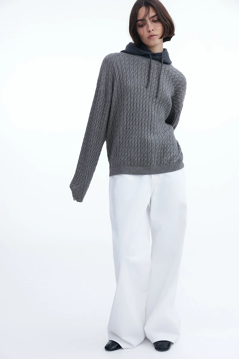 Cable-Knit Cashmere-Blend Sweater