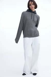 Cable-Knit Cashmere-Blend Sweater