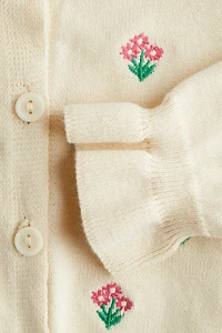 Embroidered-Detail Cardigan