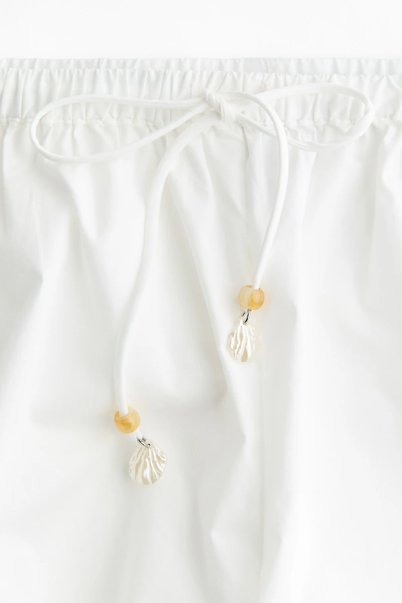Short en popeline avec dentelle