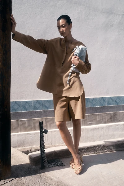 Suede Pullover Blouse