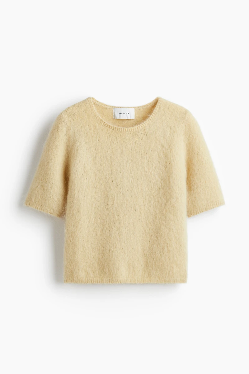 Knitted mohair-blend T-shirt