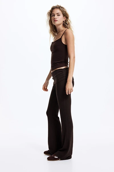 Rib-Knit Foldover-Waist Leggings