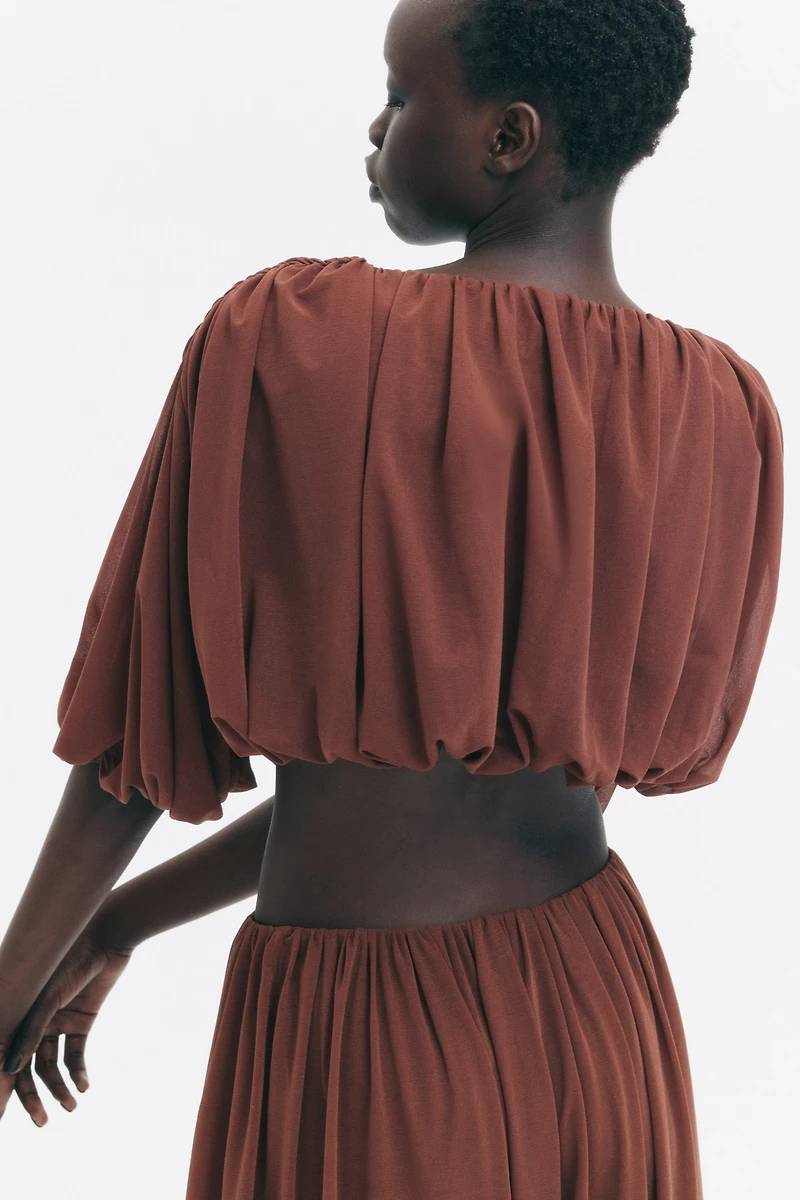 Bubble-Hem Crop Top
