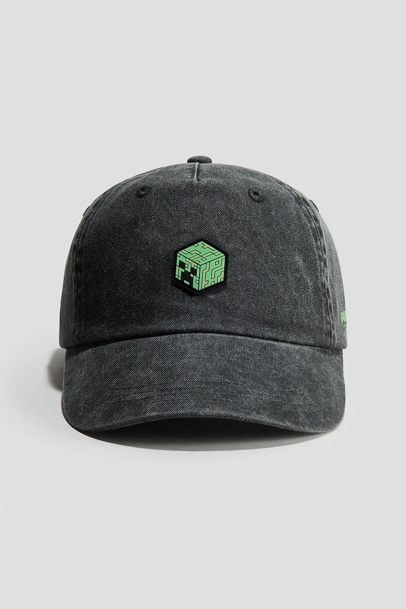 Cotton Twill Cap with Embroidered Motif