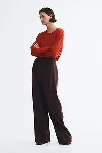 Pantalon taille plissée avec ceinture