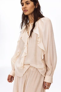 Flounce-Trimmed Blouse