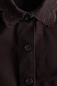 Twill Jacket with Eyelet Embroidery