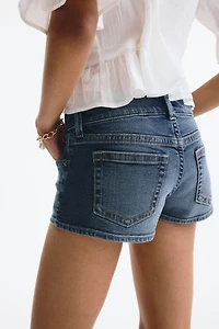 Low-Waist Mini Denim Shorts