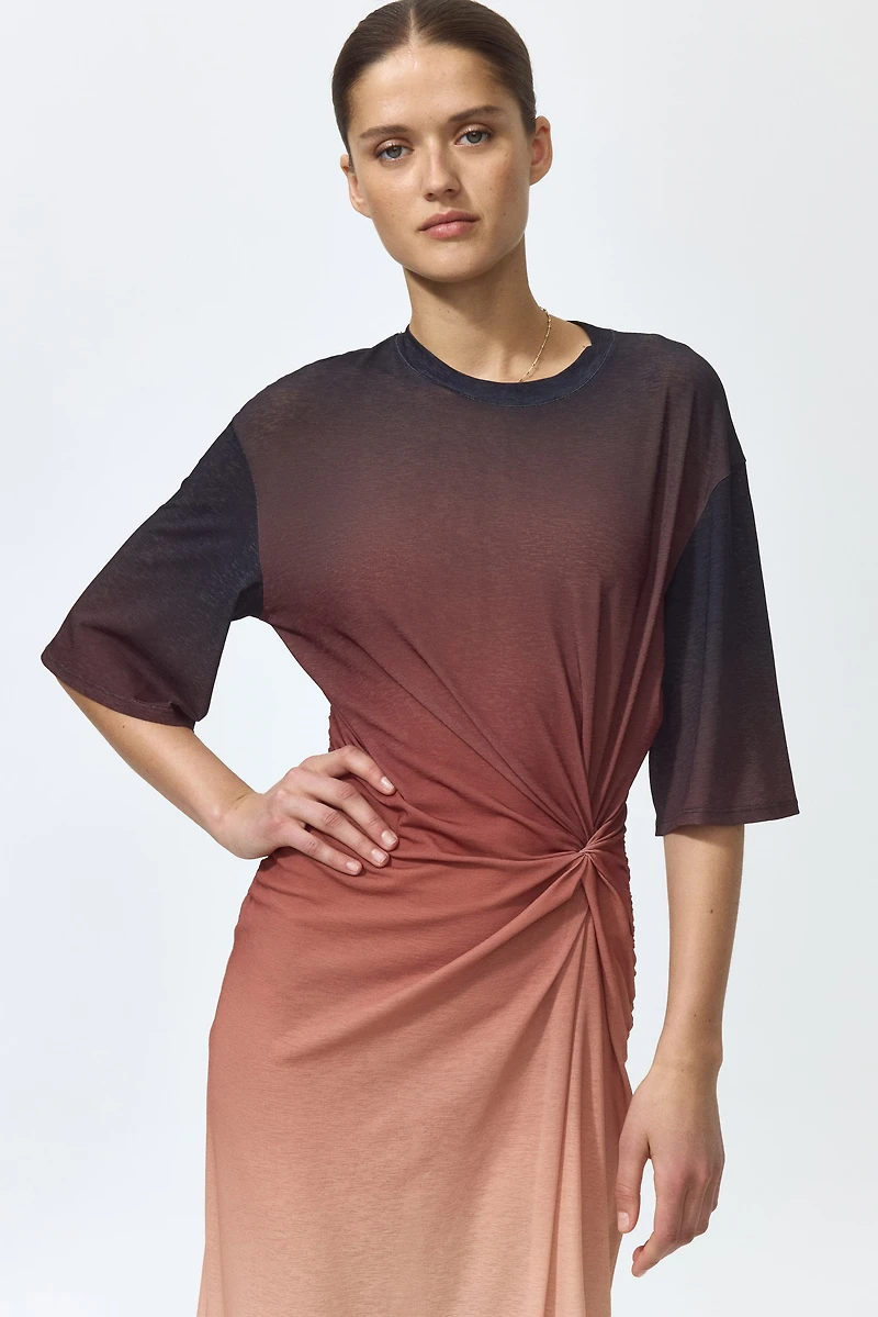 Robe T-shirt avec détail noué