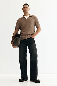 Regular-Fit Cable-Knit Polo Shirt