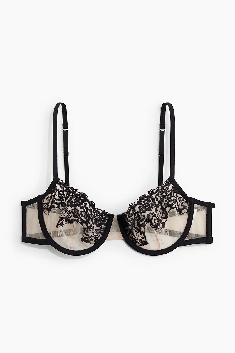 Soutien-gorge balconnet brodé