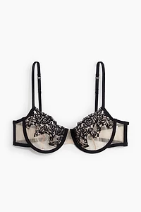 Soutien-gorge balconnet brodé