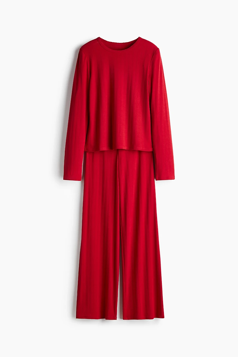 Pyjama en jersey pointelle