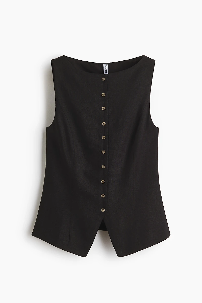Linen-Blend Vest