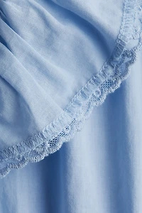 Ruffle-Trimmed Cotton Dress