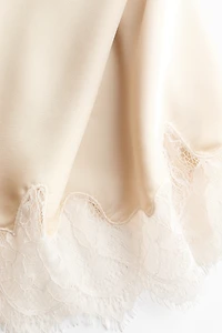 Lace-Trimmed Slip Skirt