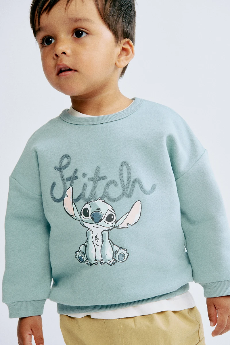 Motif-Detail Brushed-Inside Sweatshirt