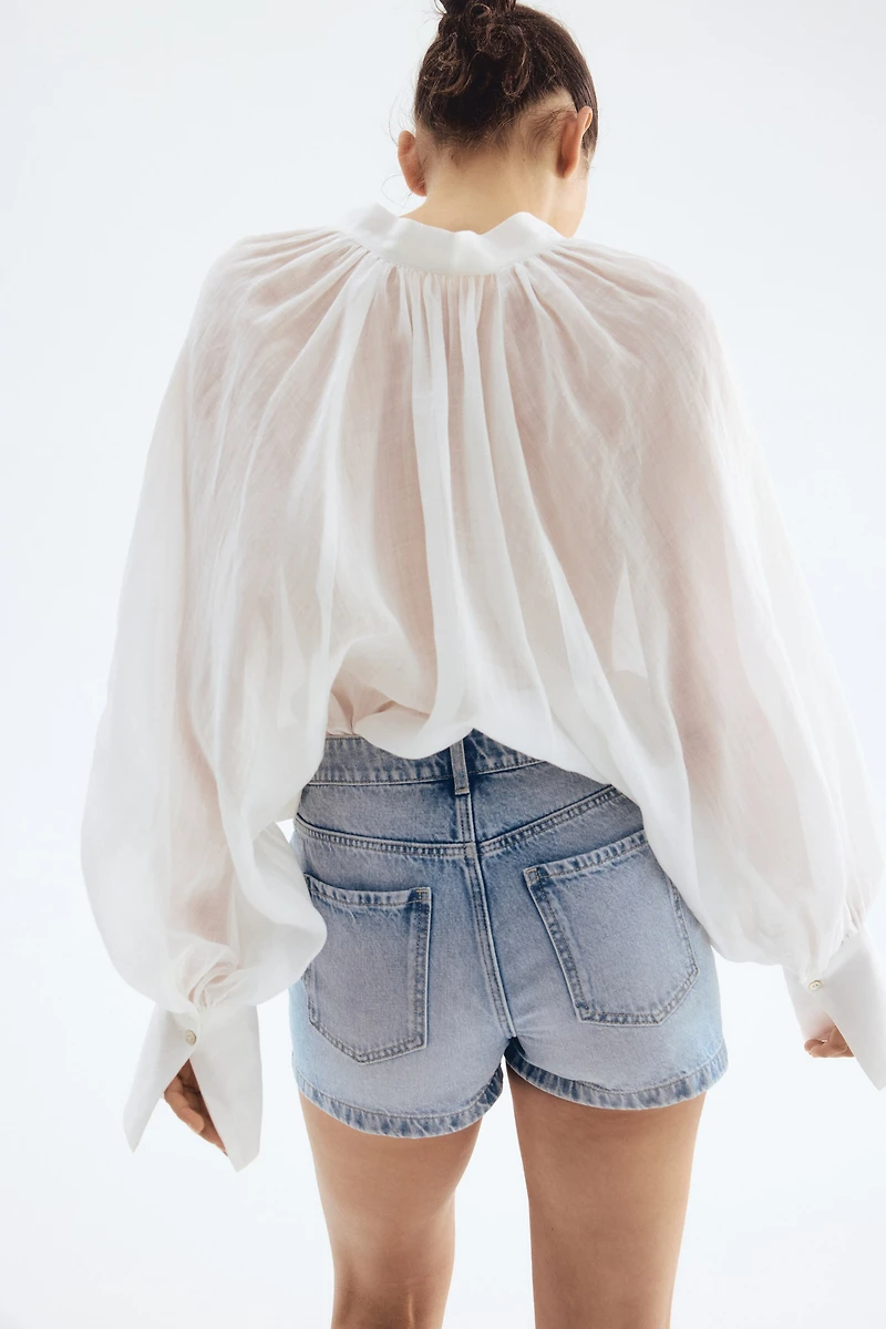 High-Rise Denim Shorts