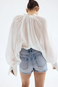 High-Rise Denim Shorts