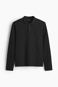 Slim-Fit Long-Sleeved Polo Shirt