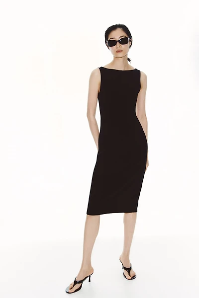 Boat-Neck Jersey Dress