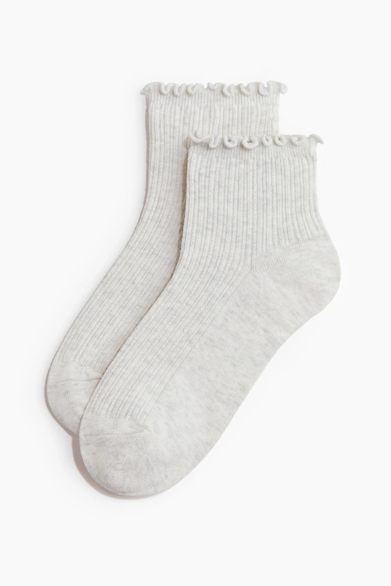 3-pack rib-knit ankle socks