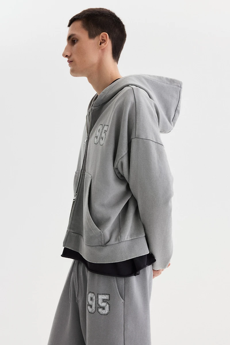 Oversized-Fit Boxy Hooded Jacket