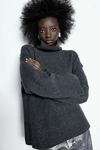 Cashmere-Blend Turtleneck Sweater
