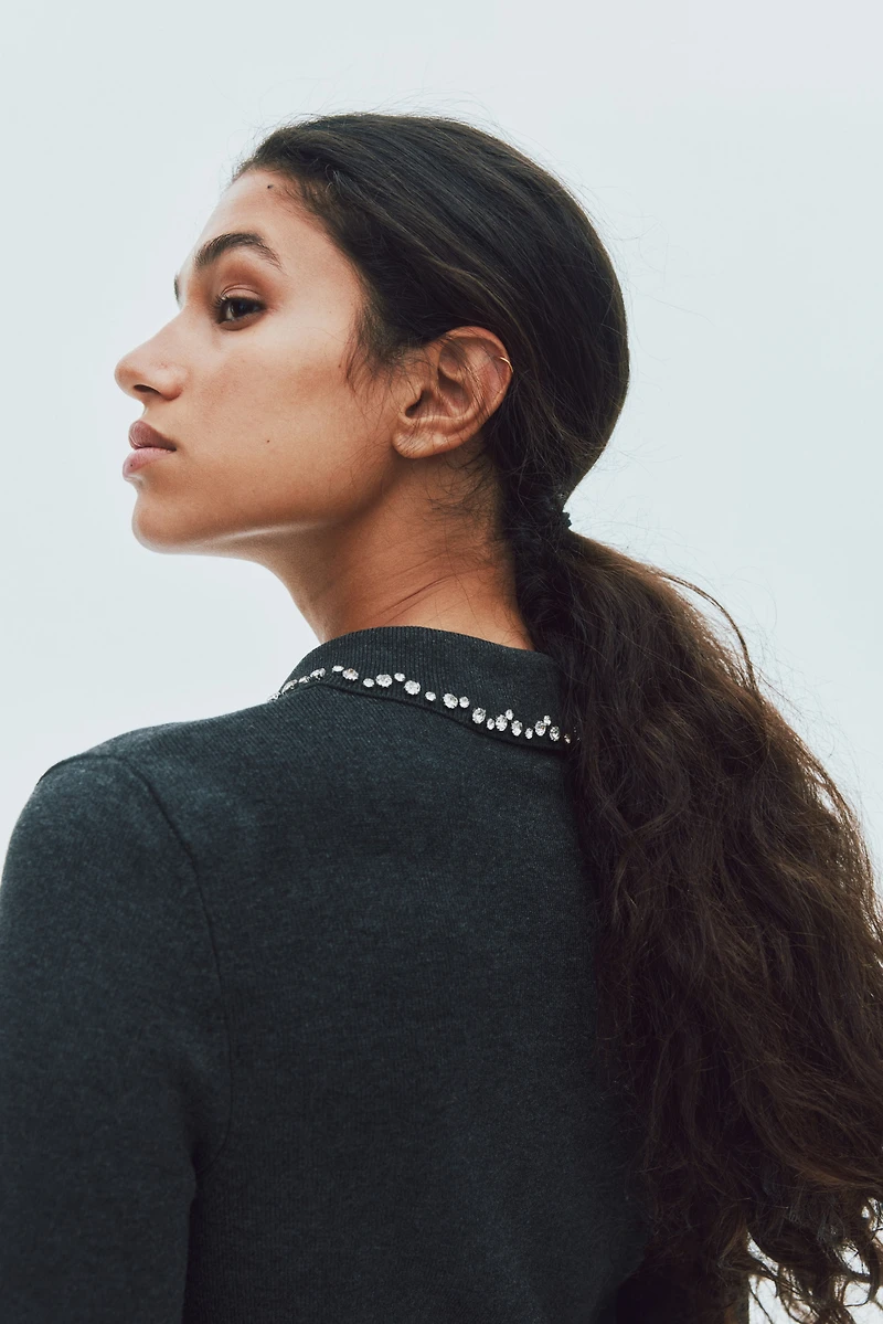 Embellished Polo Top