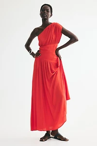 Draped One-Shoulder Dress
