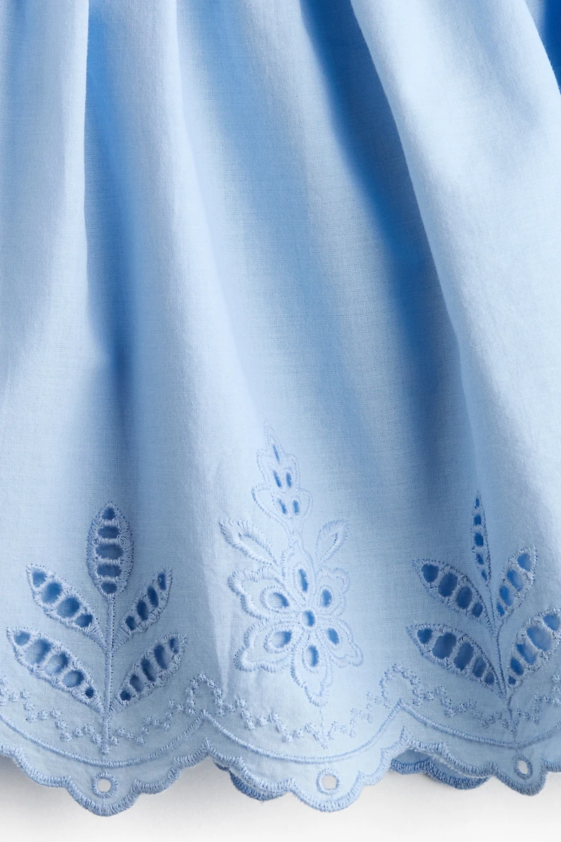 Pull-On Shorts with Eyelet Embroidery