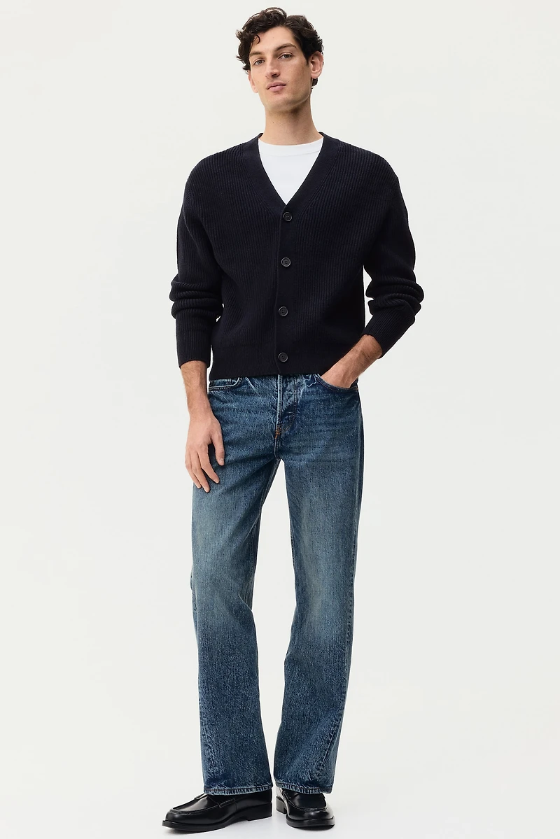 Relaxed-Fit Rib-Knit Cardigan