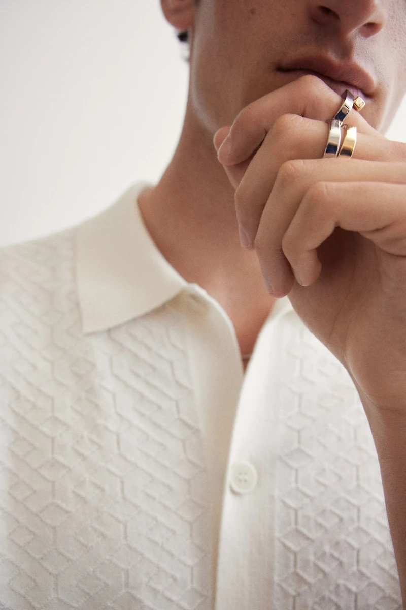 Regular-Fit Textured-Knit Shirt