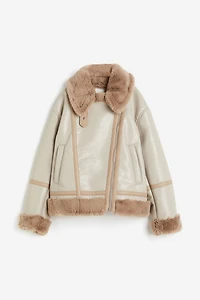 Pile-lined Biker Jacket
