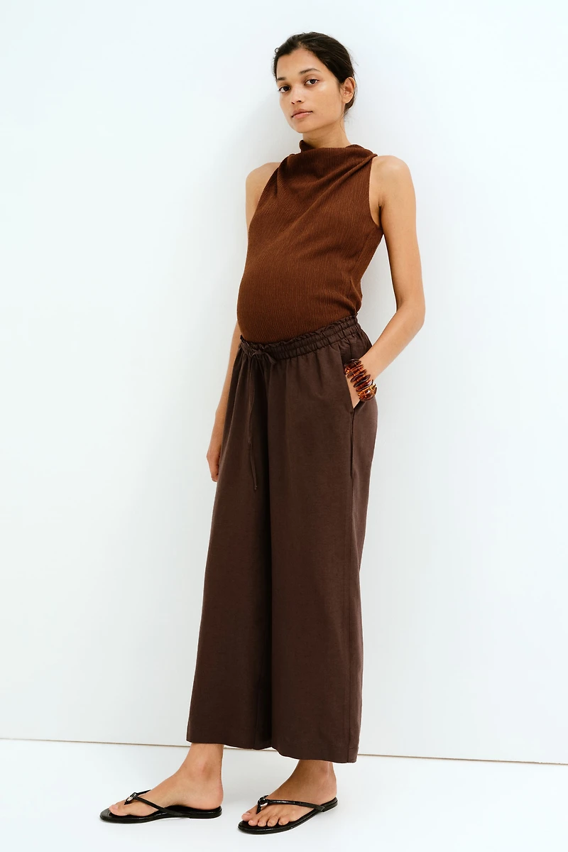 MAMA Before & After Linen-Blend Pants