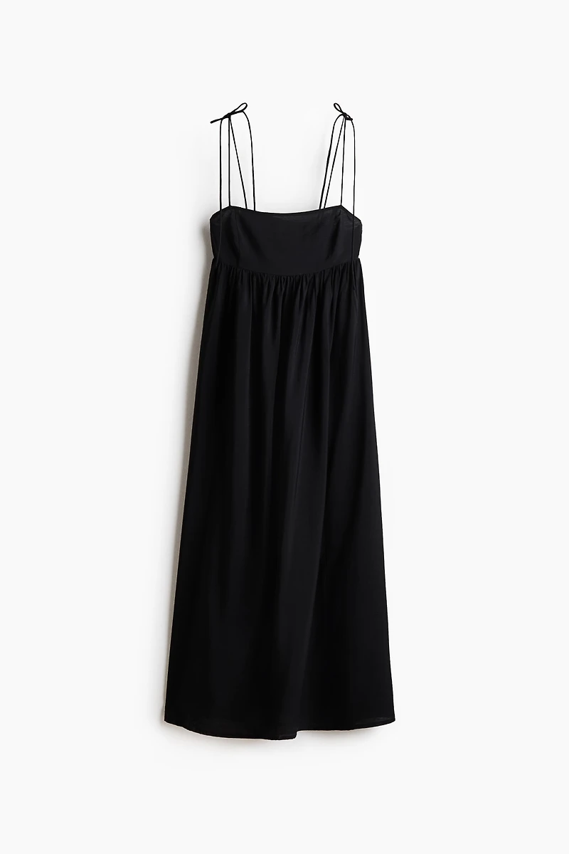 Tie-Shoulder-Strap Midi Dress