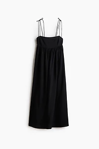 Tie-Shoulder-Strap Midi Dress