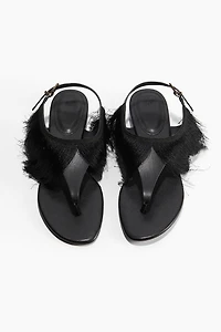 Fringe-Trimmed Sandals