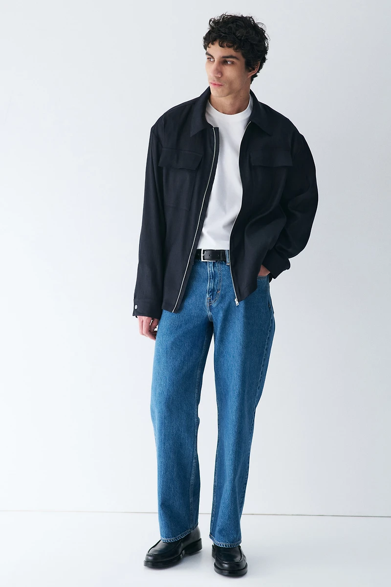 Easy Care Regular-Fit Linen-Blend Overshirt
