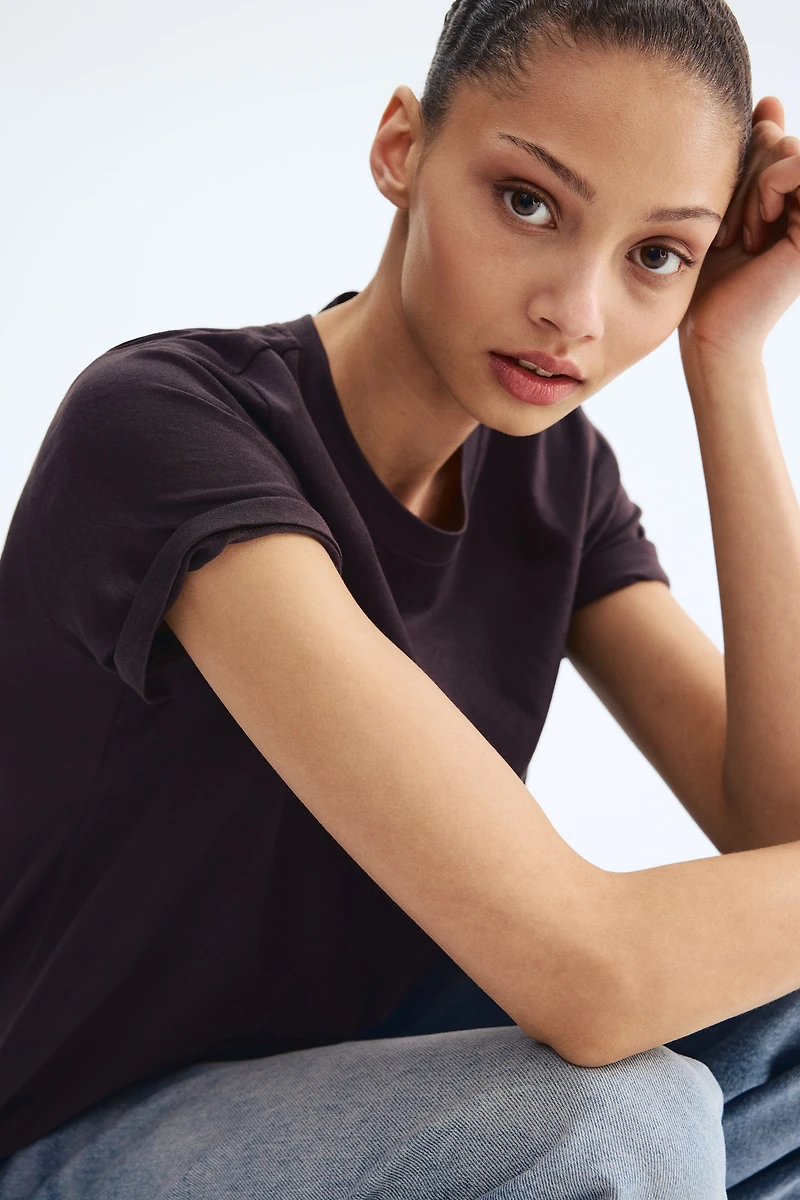 T-shirt en soie mélangée