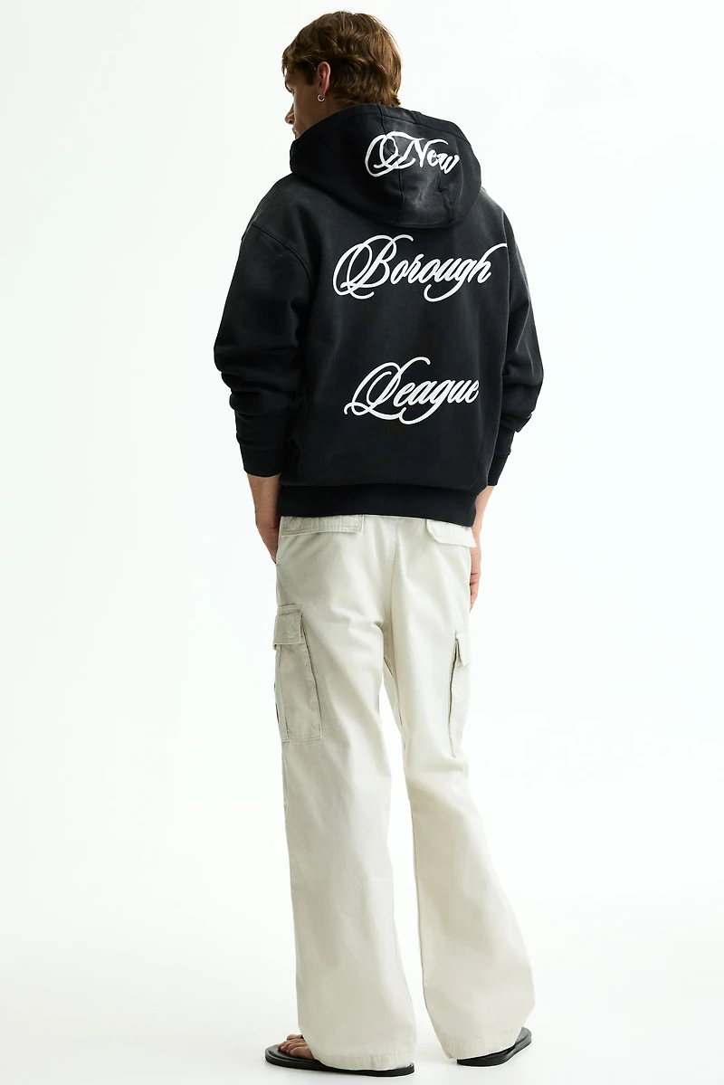 Relaxed-Fit Printed Hooded Jacket