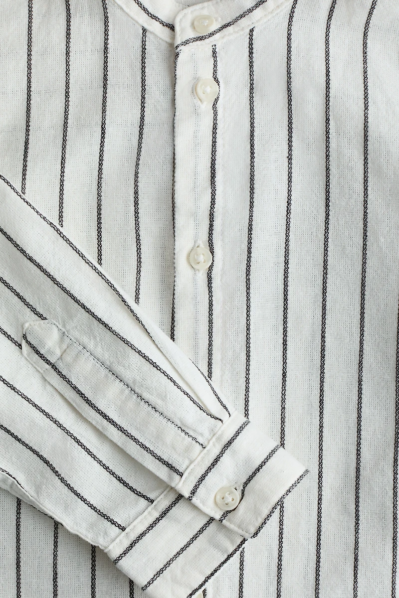 Chemise en coton avec col sans rabat