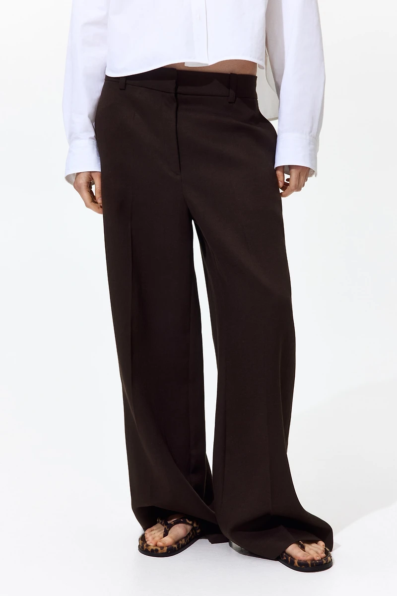 Wide-Leg Linen-Blend Pants